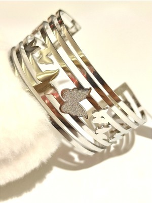 Monalisa Home Gümüş Renk Lüks Figürlü Gösterişli Cartier Bileklik