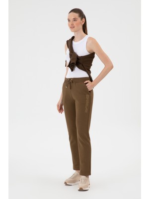 U.S. Polo Assn. Kadın Haki Şardonlu Eşofman Altı 50313583-VR027