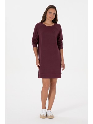 U.S. Polo Assn. Kadın Bordo Modal Karışımlı Mini Boy Bisiklet Yaka Örme Elbise 50313438-VR177