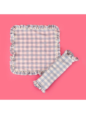 Myhome Caddy 2'li Kumaş Peçete - Ekru / Mavi - 45X45 cm