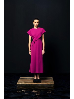 Volanlı Uzun Elbise 26W40813