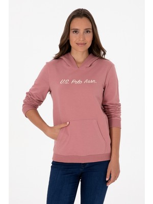 U.S. Polo Assn. Kadın Gül Kurusu Kapüşonlu Sweatshırt 50313559-VR221