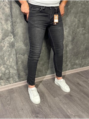 Grant Siyah Slim Fit Trend Denim Erkek Jean Pantolon