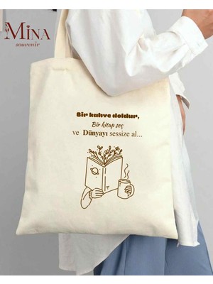 Filistin, Kitap Kahve, Küçük Prens, Genç Motto Temalı %100 Organik Bez Çanta