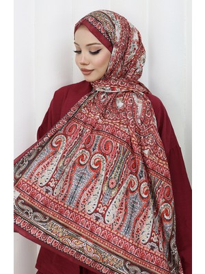 Etnik Desen Vual Şal 70303-14 Bordo