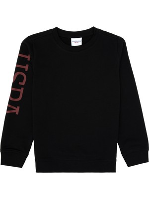 U.S. Polo Assn. Erkek Çocuk Siyah Basic Bisiklet Yaka Sweatshirt 50313831-VR046