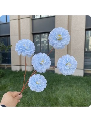 Yapay Çiçek Acık Şakayık 5 Li 80 cm Acık Mavi