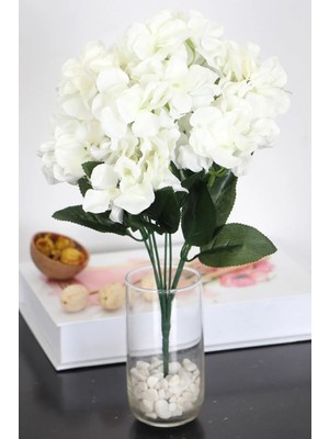 Yapay Lüx Ortanca Demeti 35 cm Beyaz
