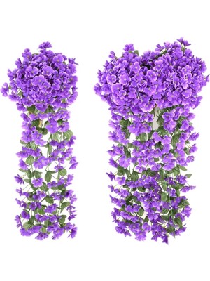 Yapay Çiçek Sarkan Menekşe Balkon,duvar Süsü 70 cm Acık Mor 1 Adet