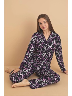 Desenli Kadın Pijama Takımı 4000