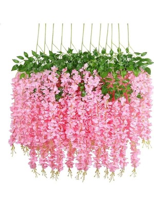 Yapay Sarkan Akasya Çiçeği 100 cm Pembe 12 Li Paket Akasya 12Lİ