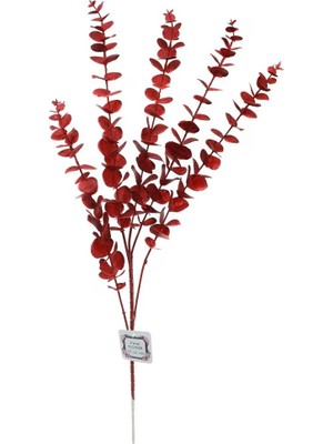 Yapay Çiçek Okaliptus Şimşirli Kırmızı 80 Cm.