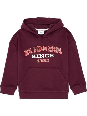 U.S. Polo Assn. Erkek Çocuk Bordo Kapüşonlu Sweatshirt 50313842-VR177
