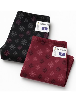 2'li Kışlık Şardonlu Baskılı Çocuk Tayt Seti - Sıcak ve Esnek