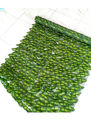 Yeşil Yapraklı Bahçe Çiti Yapraklı Halı Yoğun Sarmaşık Çit Bahçe Paravan Çit 100*300 cm