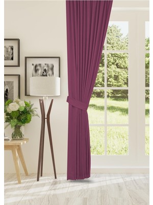 Cheap's Home Petek Dokulu Kadife Dokuma Seyrek (1 x 2)Pileli Fon Perde (Gül Kurusu)