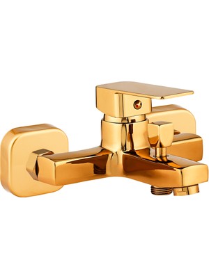 Gold Kare Banyo Bataryası Duş Çeşmesi Lüks Batarya