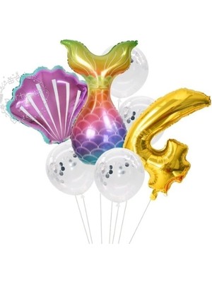 Deniz Kızı Folyo Balon 7'li Set 1 Yaş