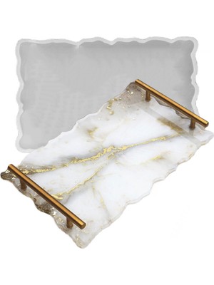 Epoksi Silikon Dalgalı Tepsi  Kalıbı Yerli Üretim Dikdörtgen 39.5X24.1 cm