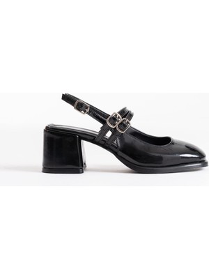 The Kethen Faye Siyah Rugan Kadın Topuklu Ayakkabı