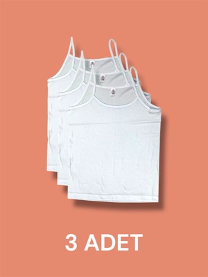Ekonomik Ince Askılı Kız Çocuk Pamuklu Atlet 3'lü Paket