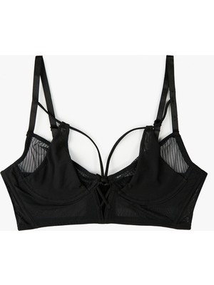 Rahat Kalıp Tül Detaylı Dolgusuz Balenli Sütyen