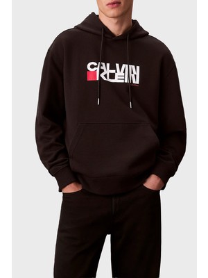 Calvin Klein Pamuklu Regular Fit Kapüşonlu Logolu Sweat LV04RD258GUB1 Erkek Sweat LV04RD258G Ub1