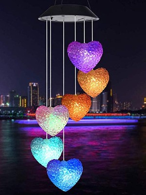 Greentech Güneş Enerjili Renk Geçişli Kristal Kalp Aydınlatma / GT-SL40