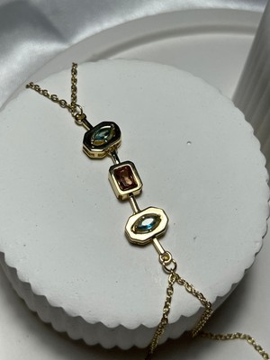 316L Garantili Kararmaz Çelik Şahmeran, 3 Zirkon Taşlı Mor Şahmeran