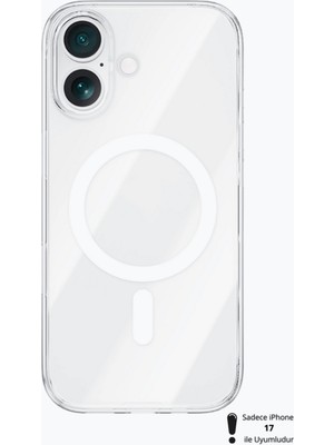 (Ic) iPhone 17 Uyumlu Animasyonlu Şeffaf Sert Mika Sararmaz Magsafe Ince Fit Kılıf