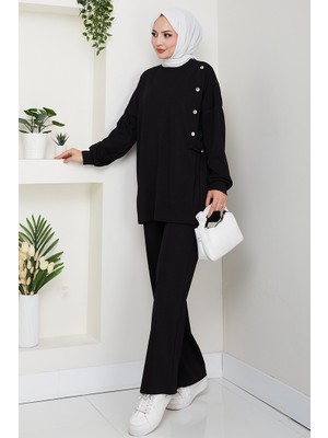 Çıtçıt Detaylı Oysho Ikili Takım 1624 - Siyah