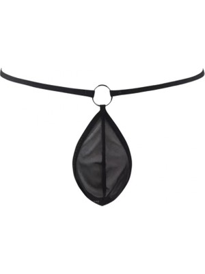 Fantezi Siyah Transparan Halkalı Tül Erkek String Seksi Erkek Iç Çamaşırı