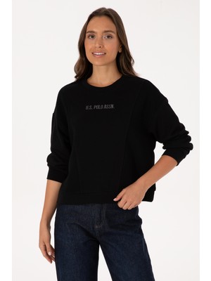 U.S. Polo Assn. Kadın Siyah Bisiklet Yaka Sweatshirt 50307792-VR046