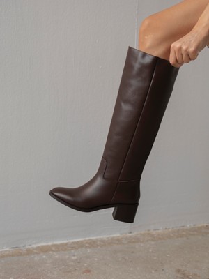 Doku Kahve Hakiki Deri  Çizme