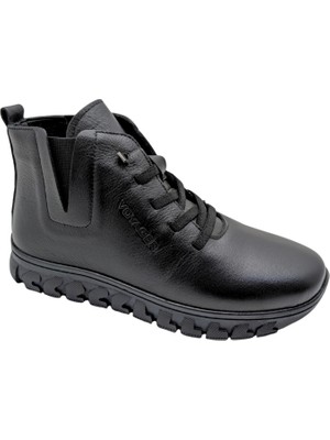 Voyager - 9830 | Kadın Ortopedik Deri Bot - Siyah - 40