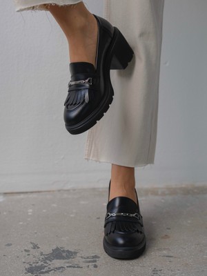 Epis Siyah Hakiki Deri Kadın Makosen