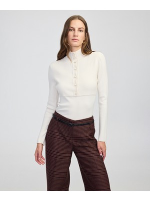 Çift Parça Görünüm Yüksek Yaka Triko IW6250050299018