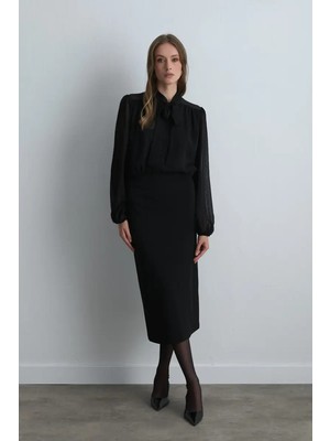 Gusto Uzun Jarse Kalem Etek - Siyah