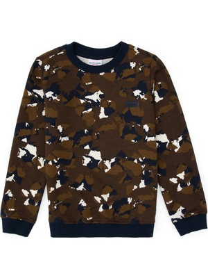 U.S. Polo Assn. Erkek Çocuk Kahverengi Bisiklet Yaka Sweatshirt 50308551-VR029