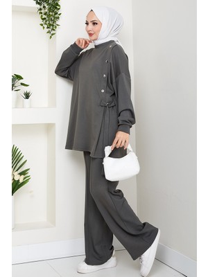 Çıtçıt Detaylı Oysho Ikili Takım 1624 - Haki