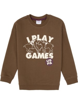 U.S. Polo Assn. Erkek Çocuk Haki Bisiklet Yaka Sweatshirt 50311149-VR027