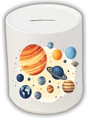 Karma Gezegen Baskılı Kumbara - Para Biriktirme Kumbarası