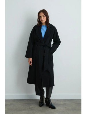 Gusto Klasik Yün Manto - Siyah