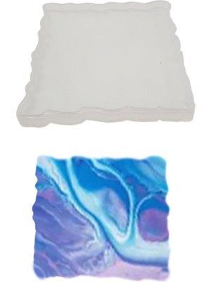 Epoksi Silikon Kalıp Magnet Geode Kare  10 cm