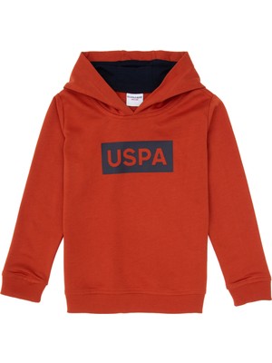 U.S. Polo Assn. Erkek Çocuk Kiremit Basic Kapüşonlu Sweatshirt 50307748-VR031
