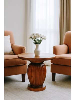 Verona Ahşap Orta Sehpa Fındık Renk Mantar Sehpa