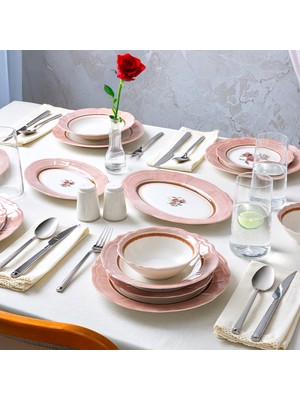 Aryıldız Jardin Pembe 30 Parça 6 Kişilik Yemek Takımı