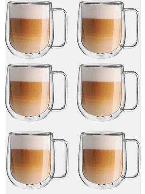 Taka Ticaret 6 Adet Çift Çidarlı Kahve Latte Bardagı