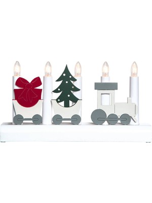 Eglo 410405 "julıa" 5'li Mum E10 Renkli Ahşap 15CM Yüksekliğinde 28CM Uzunluğunda Dekoratif Aydınlatma
