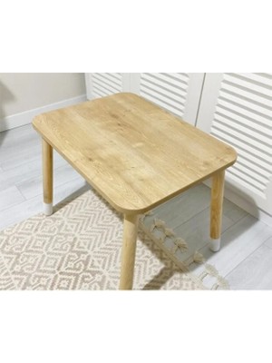 The Mimar The Bunny - Kahverengi Ahşap Masa (Çocuklar Için Yaz-Sil Montessori Aktivite ve Etkinlik masası)